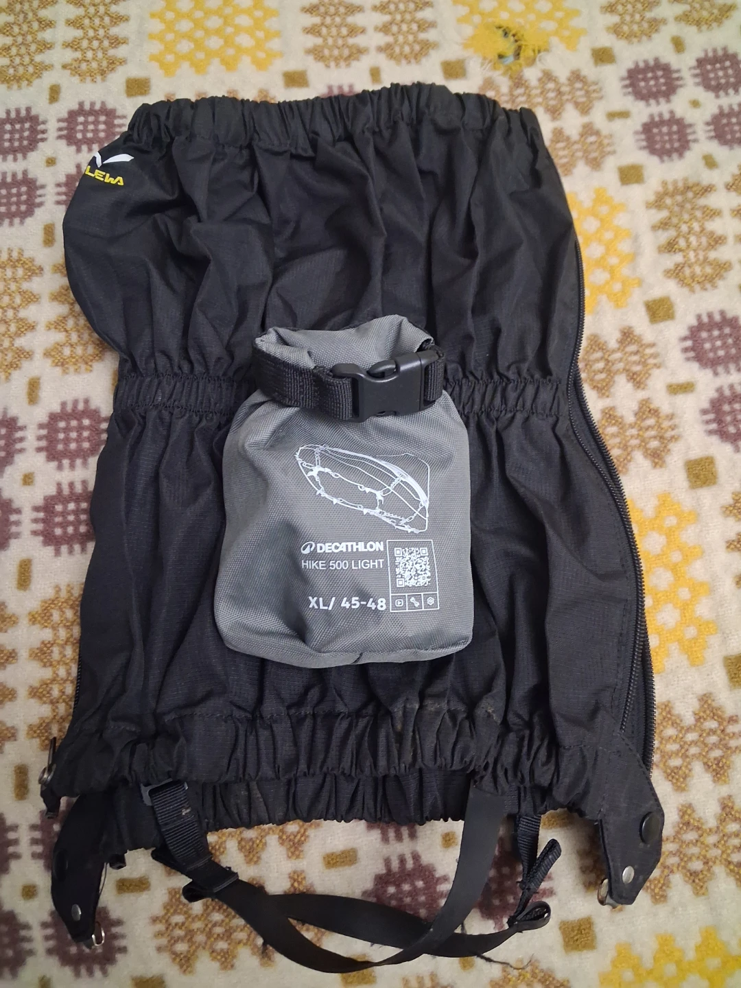Salewa Gaiters and Decathlon Crampons