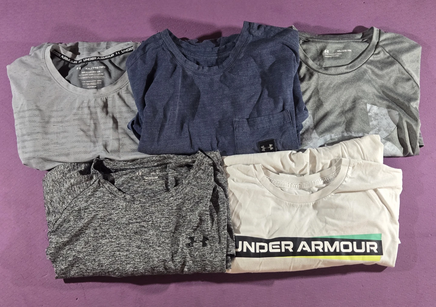 Men's 2X, XXL Under Armour short sleeve t-shirts(5).  EUC.
