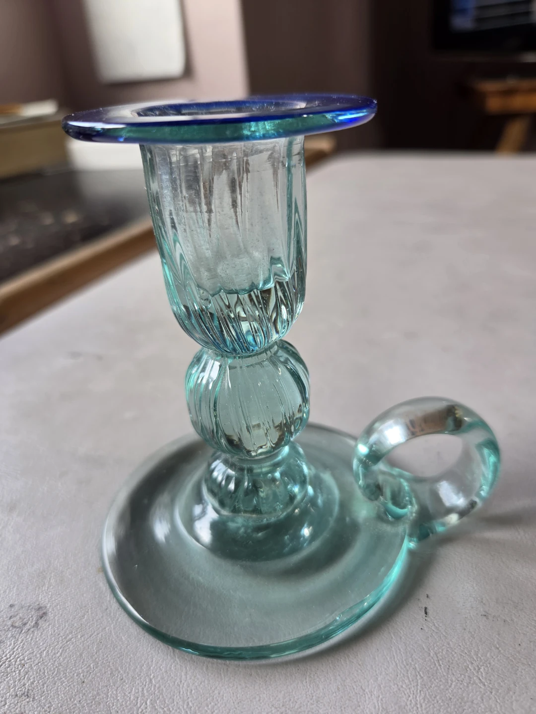 Vintage Style Mexixan Recycled Art Glass Candle Holder - photo 2