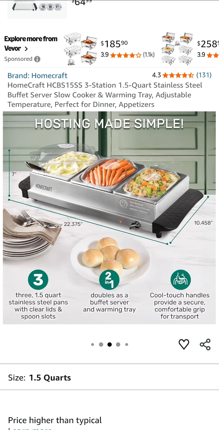 HomeStyles 4.2L Electric Buffet Server - photo 2