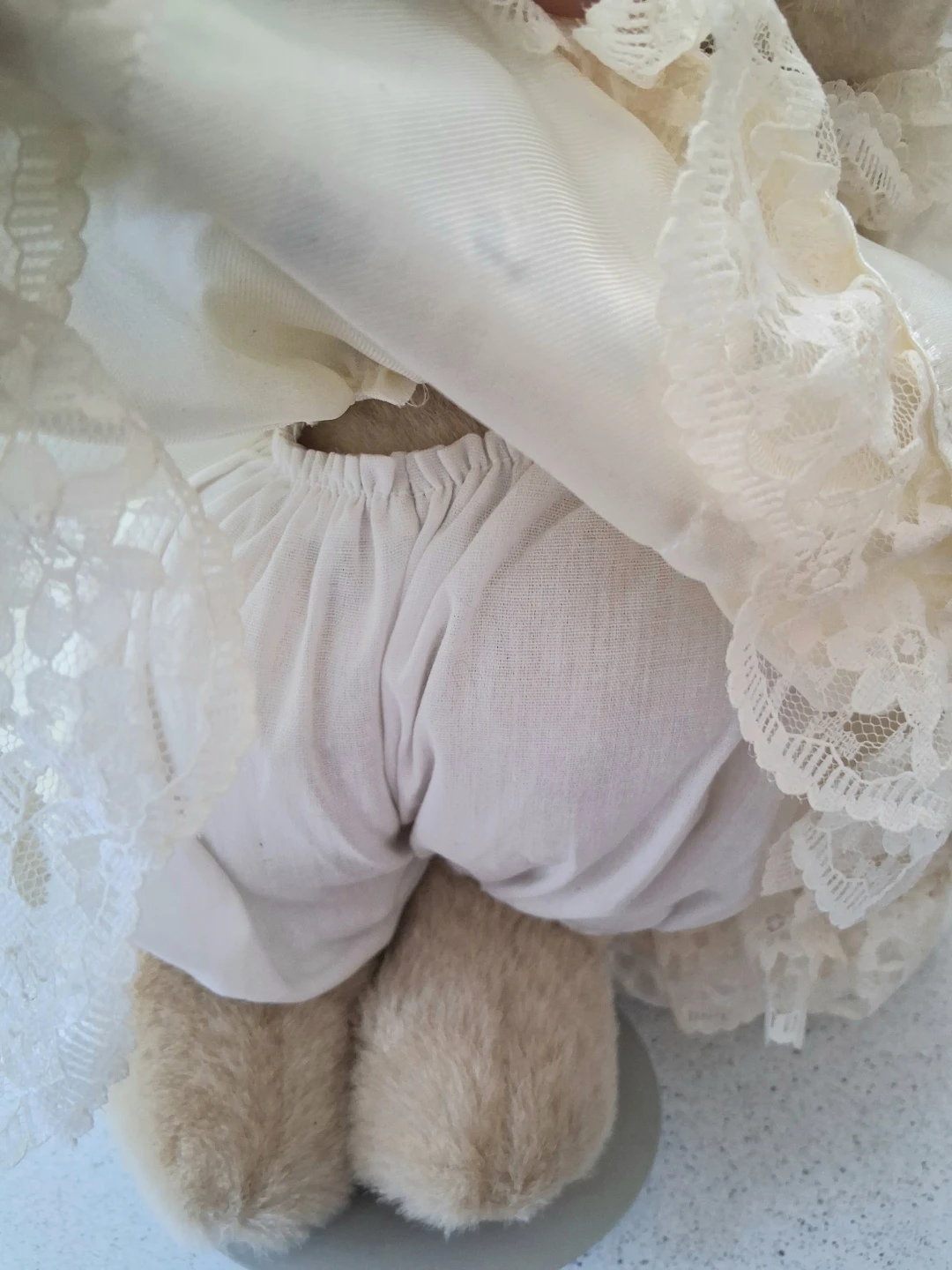 Vintage Collectible Teddy Bear in Lace Dress - photo 4