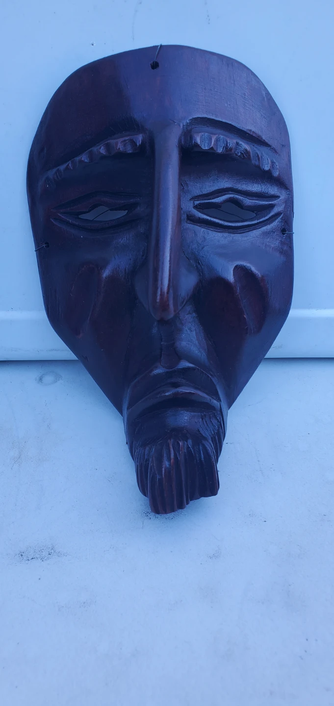 Hand-Carved Wooden Wall Mask
