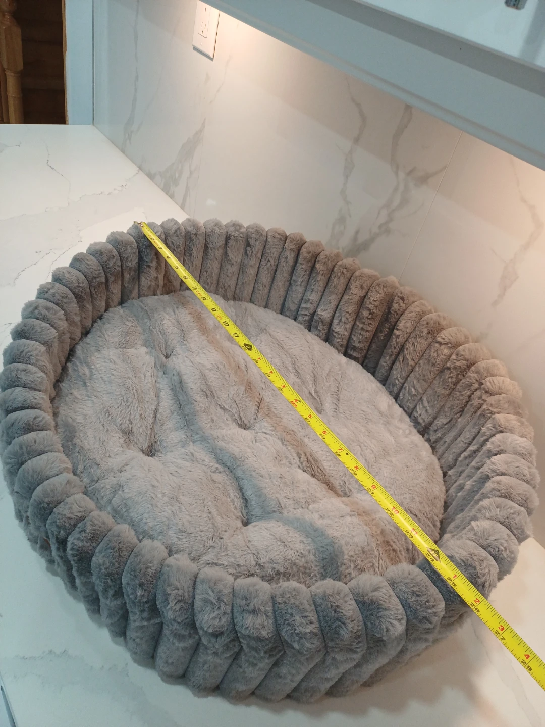Avont Grey Plush Pet Bed