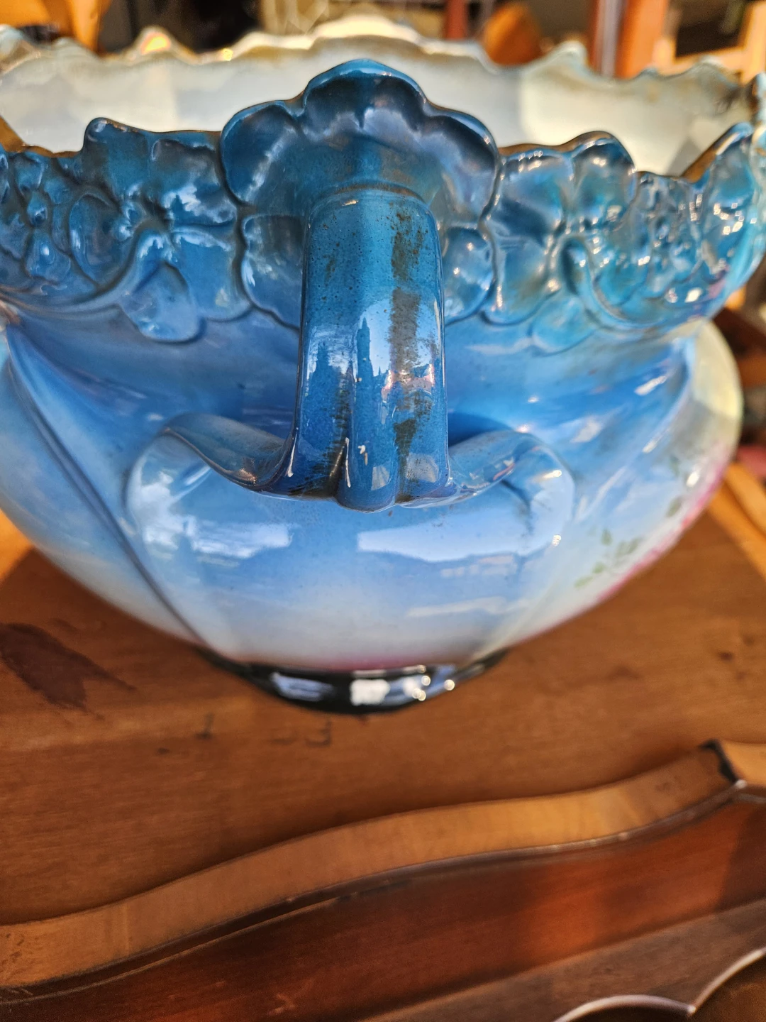 Vintage Floral Ceramic Wash Basin - photo 2