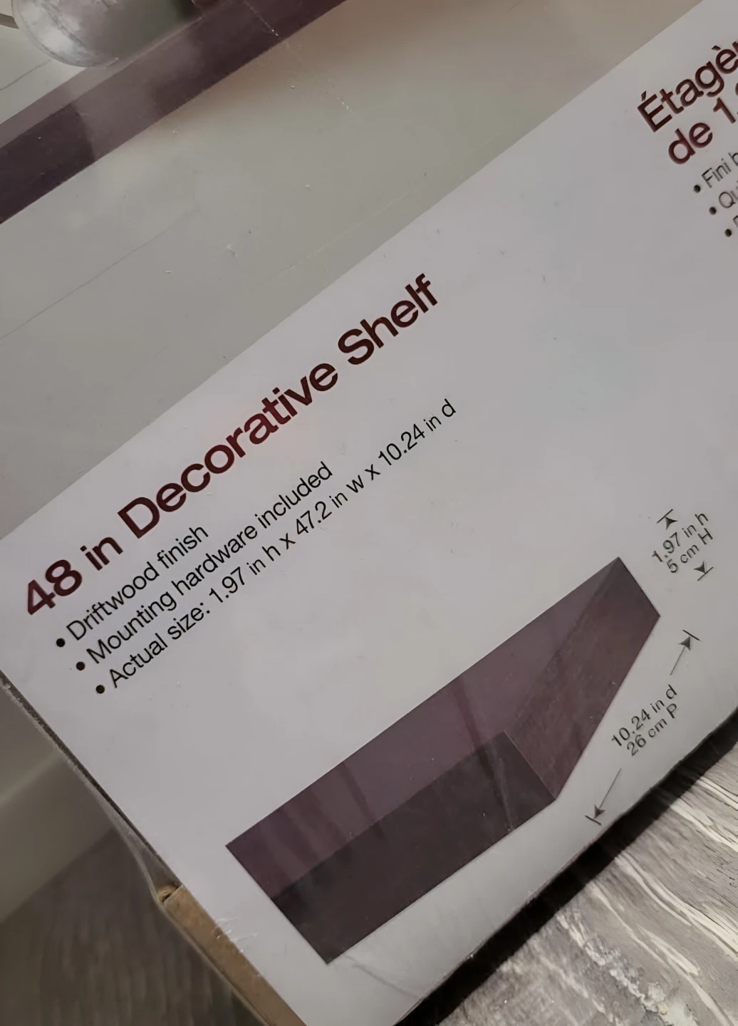 Grey Oak Decorative Floating Shelf 48" - BRAND NEW - photo 3