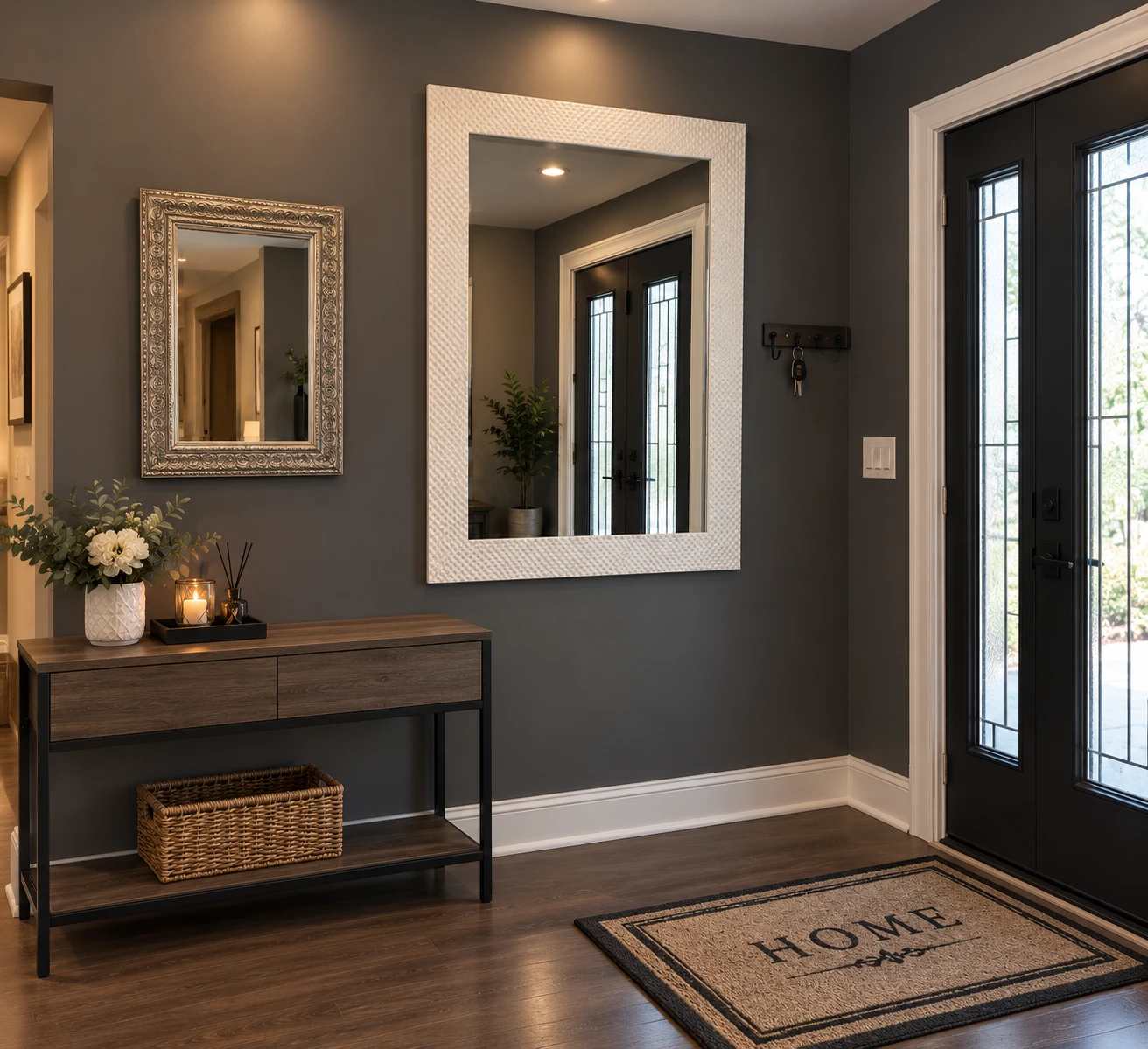 White Textured Wall Mirrors