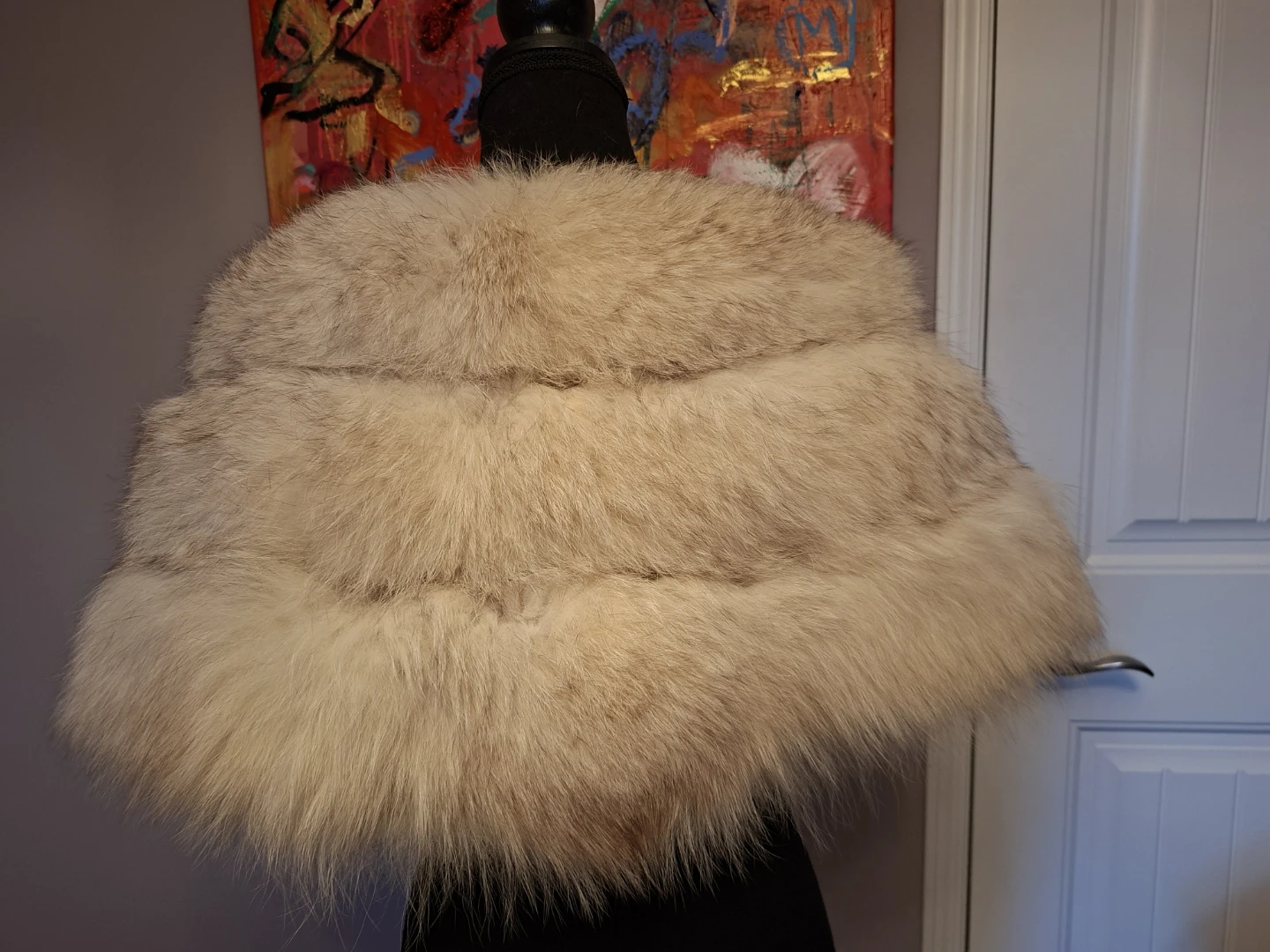 Vintg. Fur Stole Wrap Shawl – Blonde / Silver Fox or Arctic Fox - photo 3