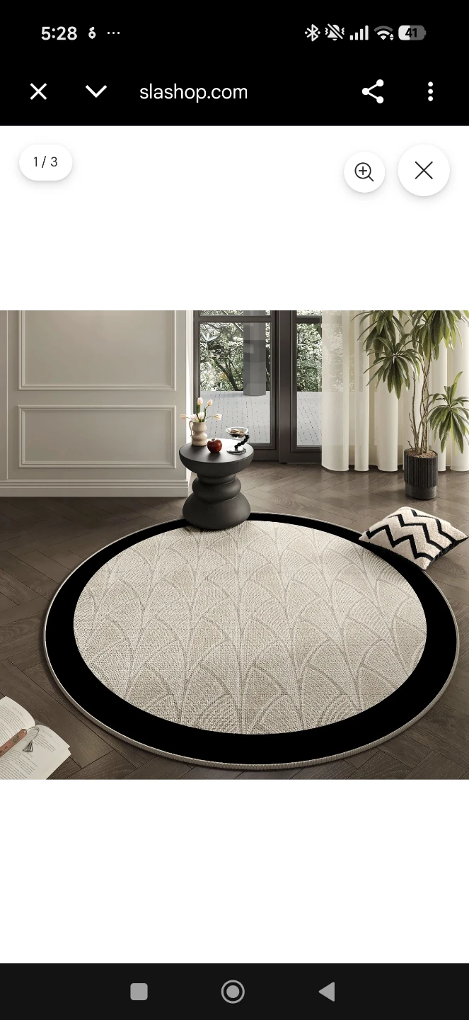 S/ashops Easy Clean Artisan Blossom Round Rug