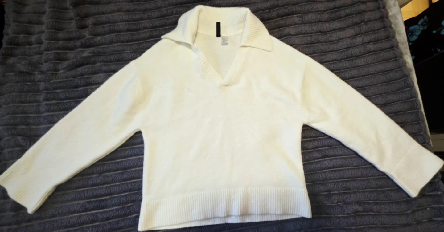H&M Divided White Collar Sweater - photo 3