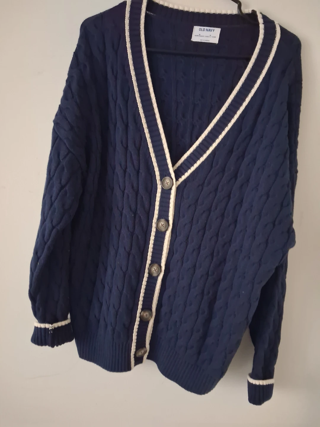 Old Navy Navy Blue Cable Knit Cardigan