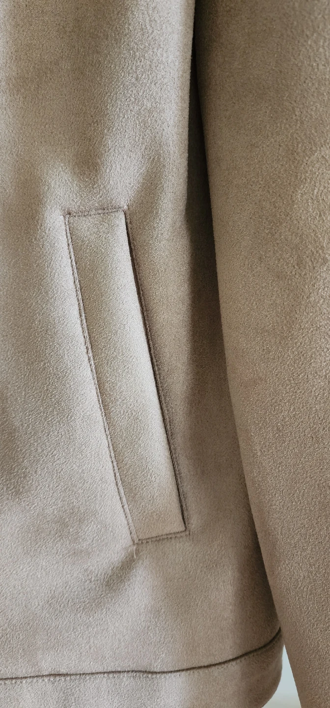 Express Men's Beige Suede Bomber Jacket XS - photo 5