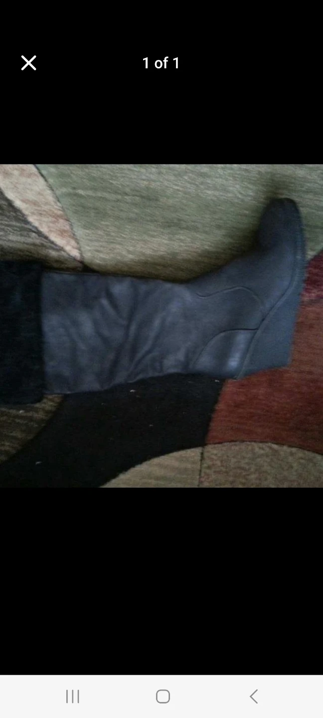 Black Wedge Boots size 9