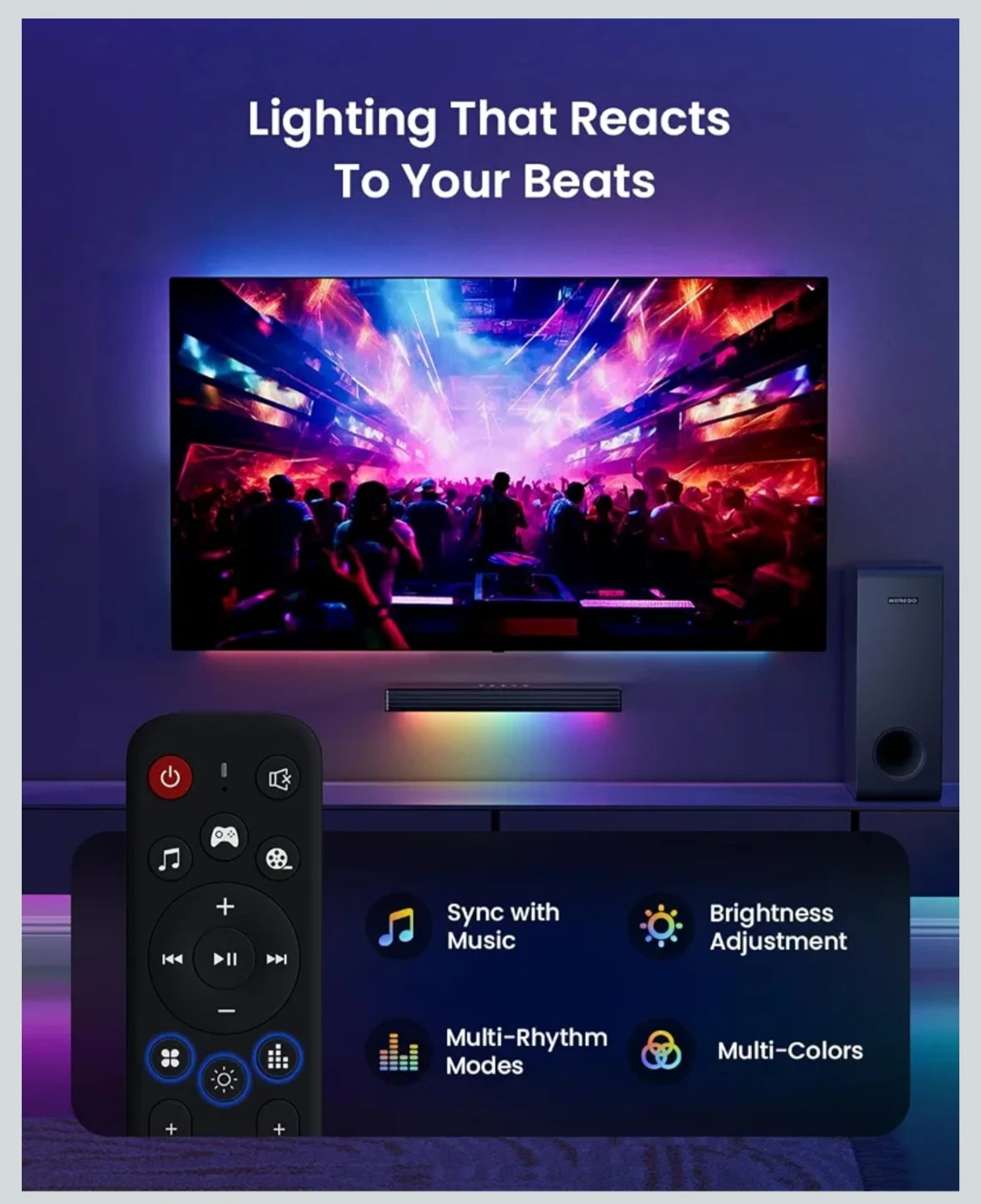 MEREDO 3.1CH Gaming SoundBar with 5-Inch Wired Subwoofer - photo 4