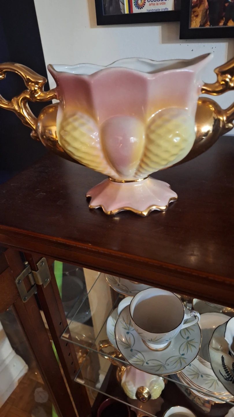 Vintage Italian Ceramic Vase with Gold Handles - photo 2