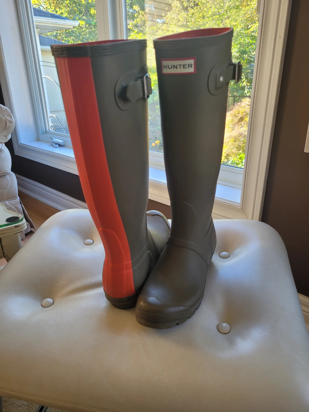 Authentic Hunter Boots Olive & Orange sz 38 - photo 2