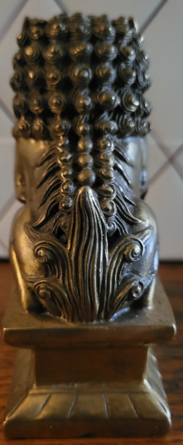 Vintage Brass Guardian Lion Statue - photo 3
