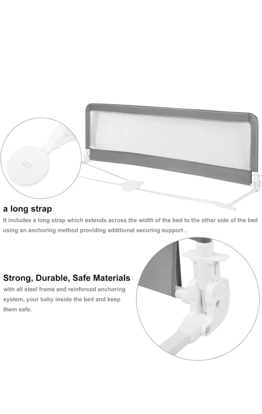 LIVINGbasics Grey Bed Rail for Toddlers - photo 3