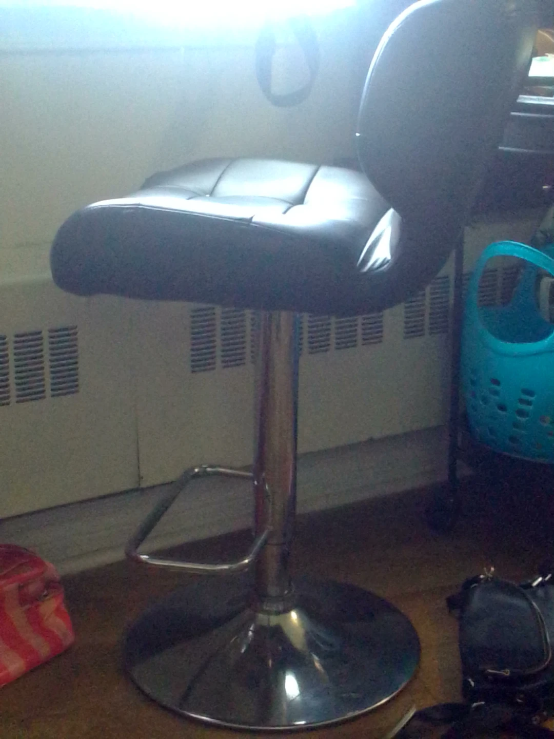 Black Adjustable Swivel Bar Stool