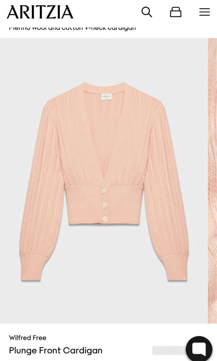 Aritzia Wilfred Free Plunge Front Cardigan