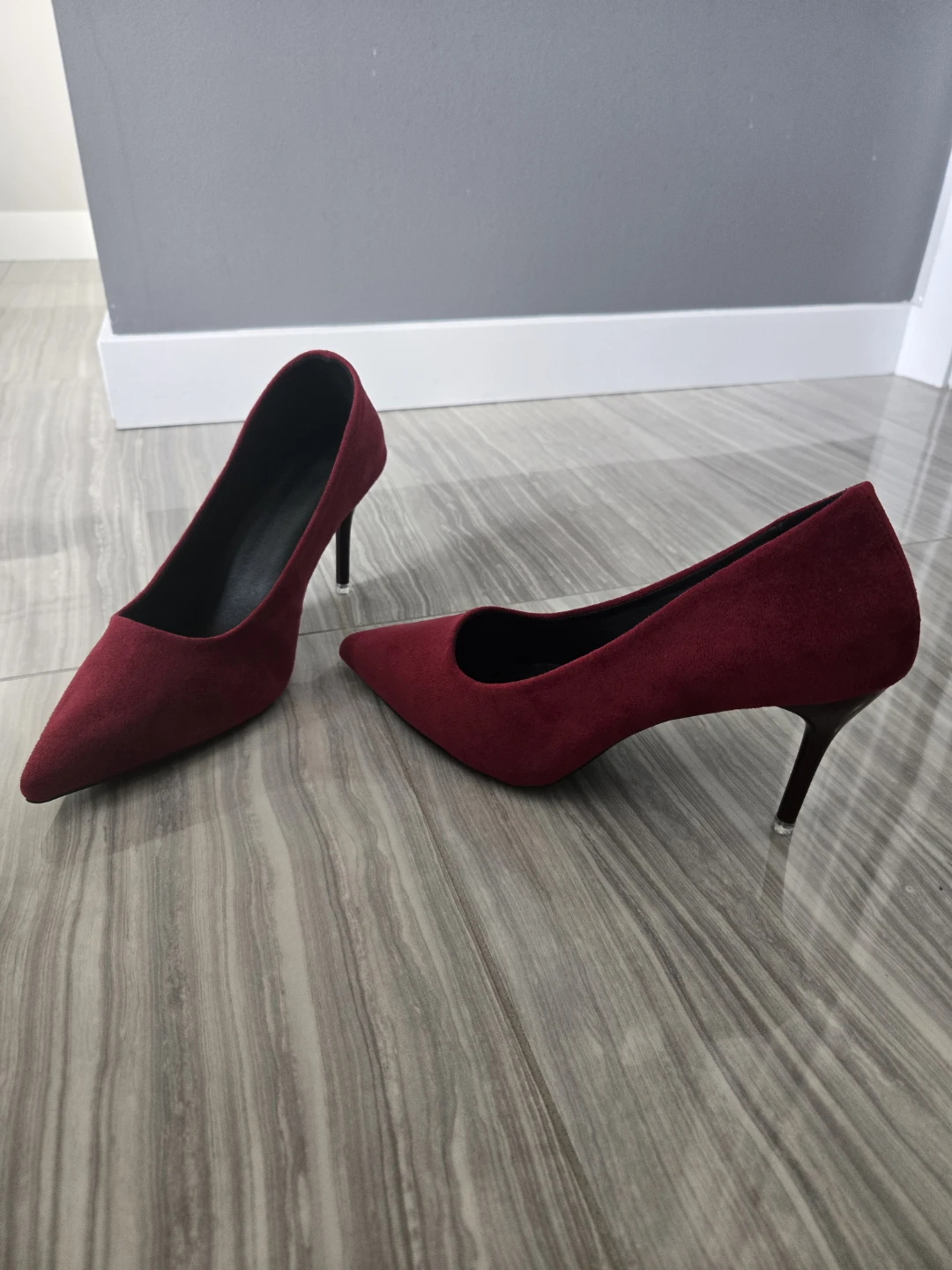 Red Suede Pointed-Toe Stiletto Heels - photo 4