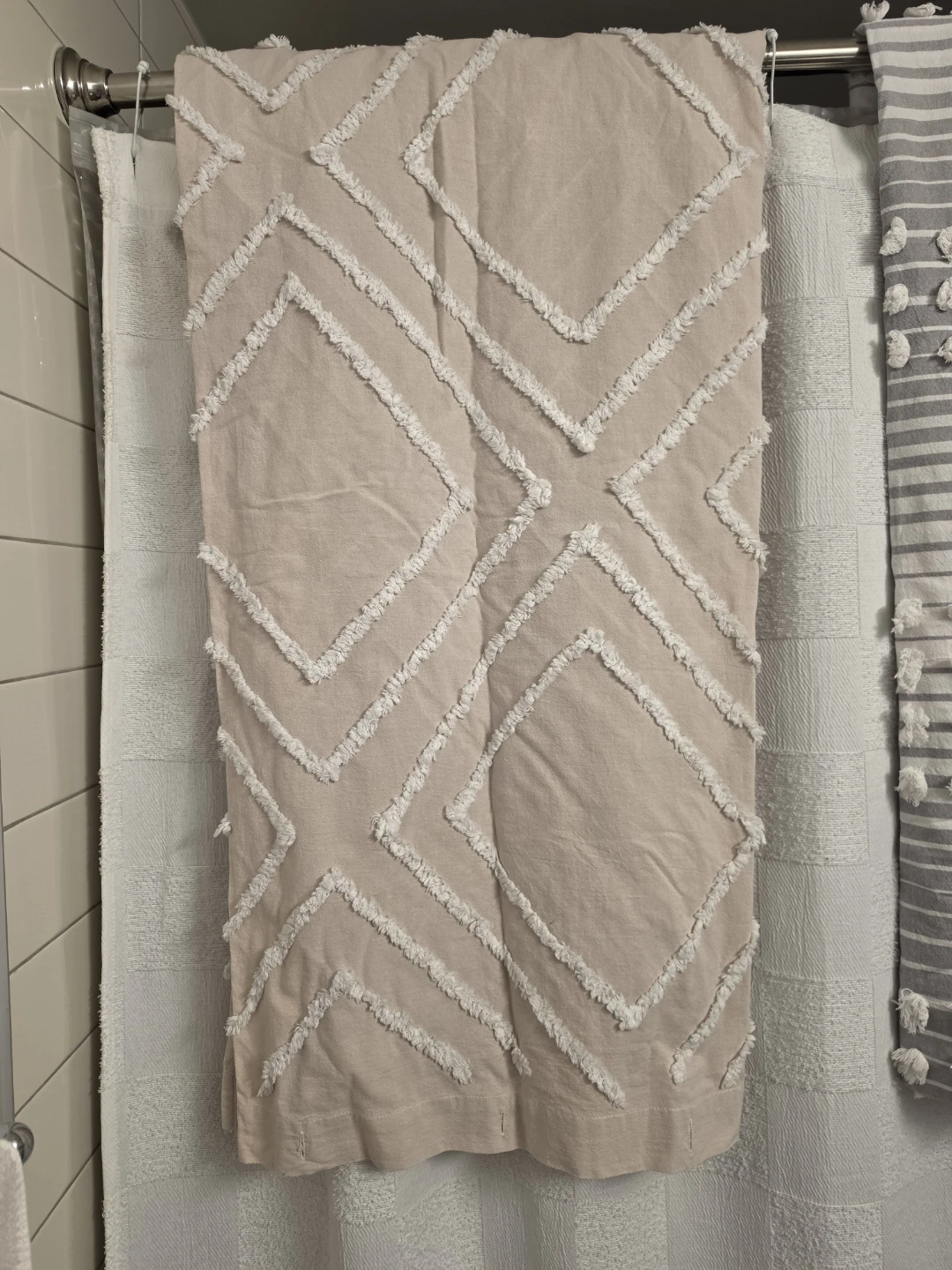Textured Geometric Shower Curtain