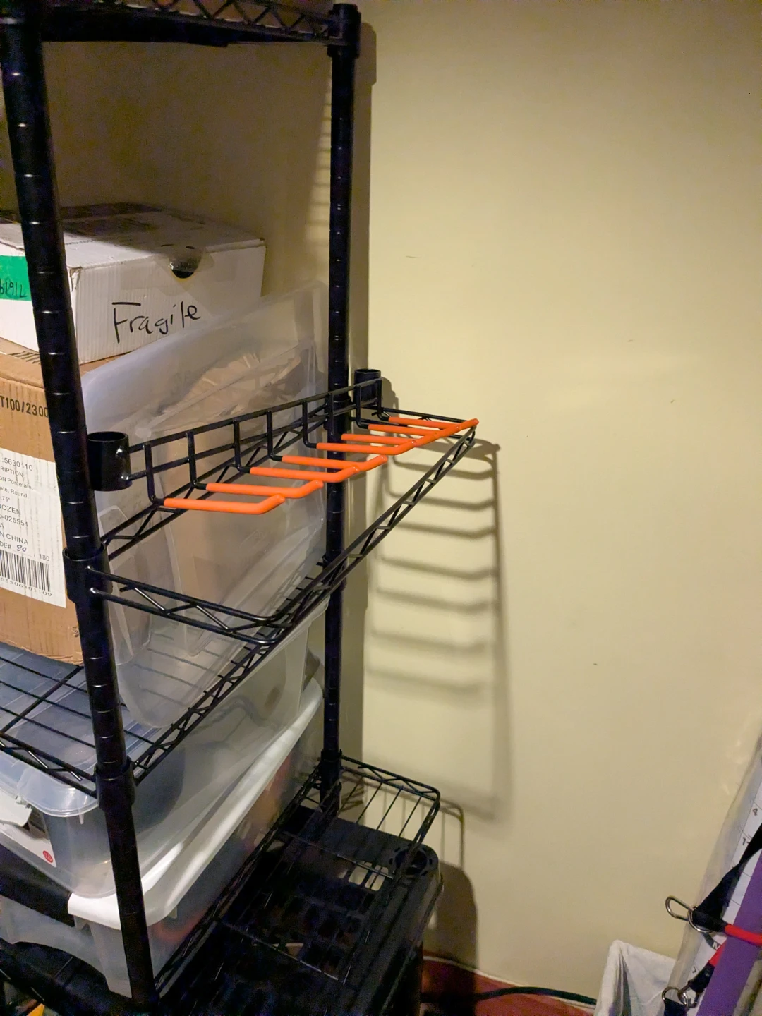 Black Workout Equipment Storage Rack