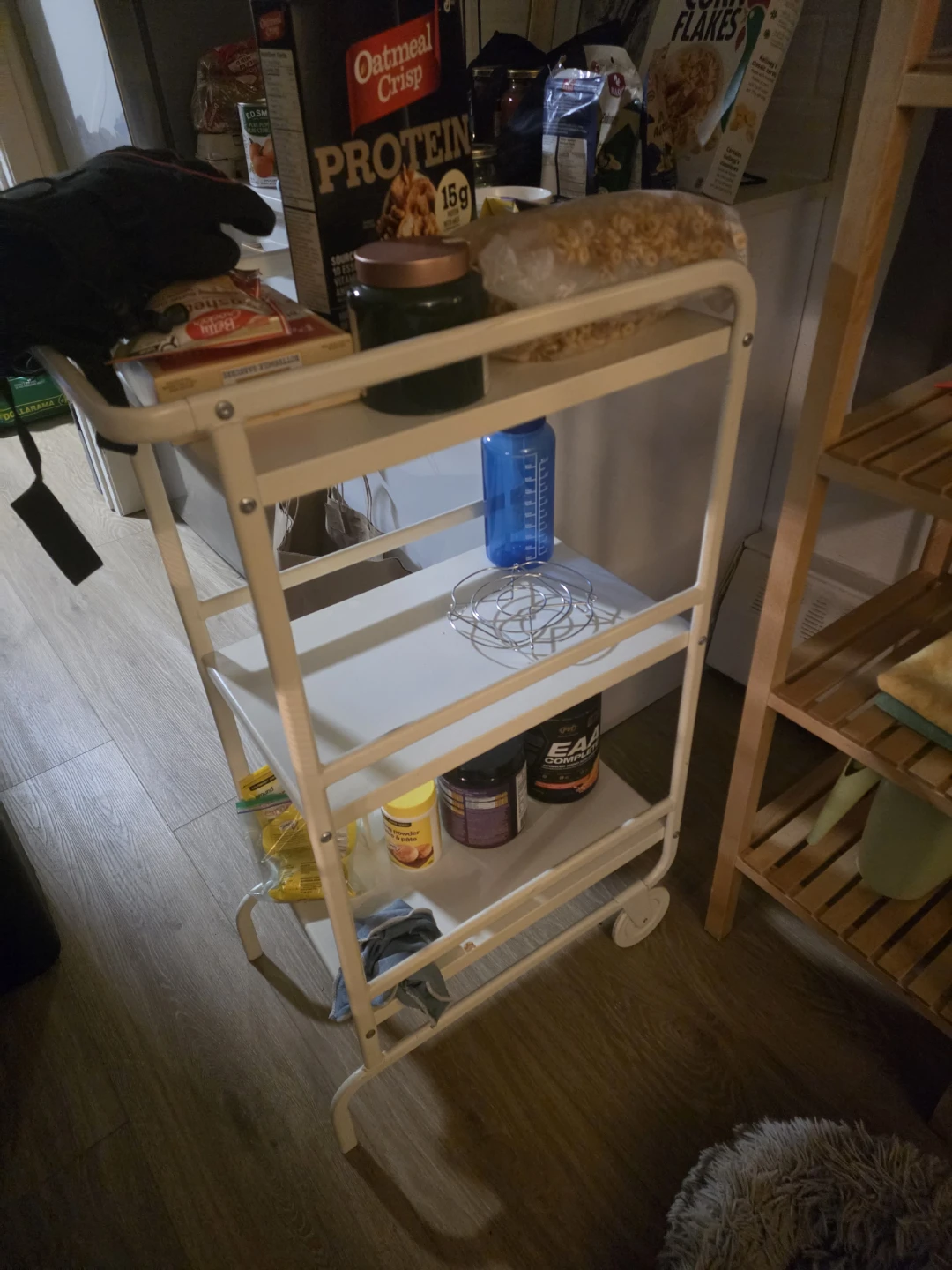 White 3-Tier Rolling Utility Cart