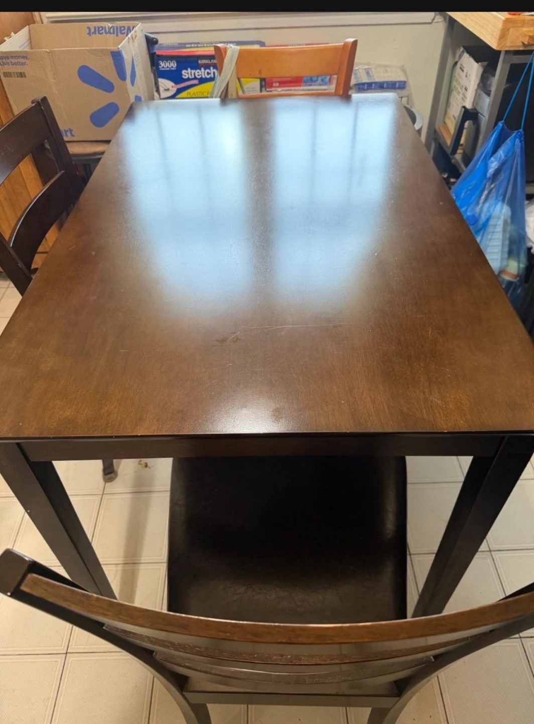 Dark Wood Dining Table and 2 Chairs - photo 2