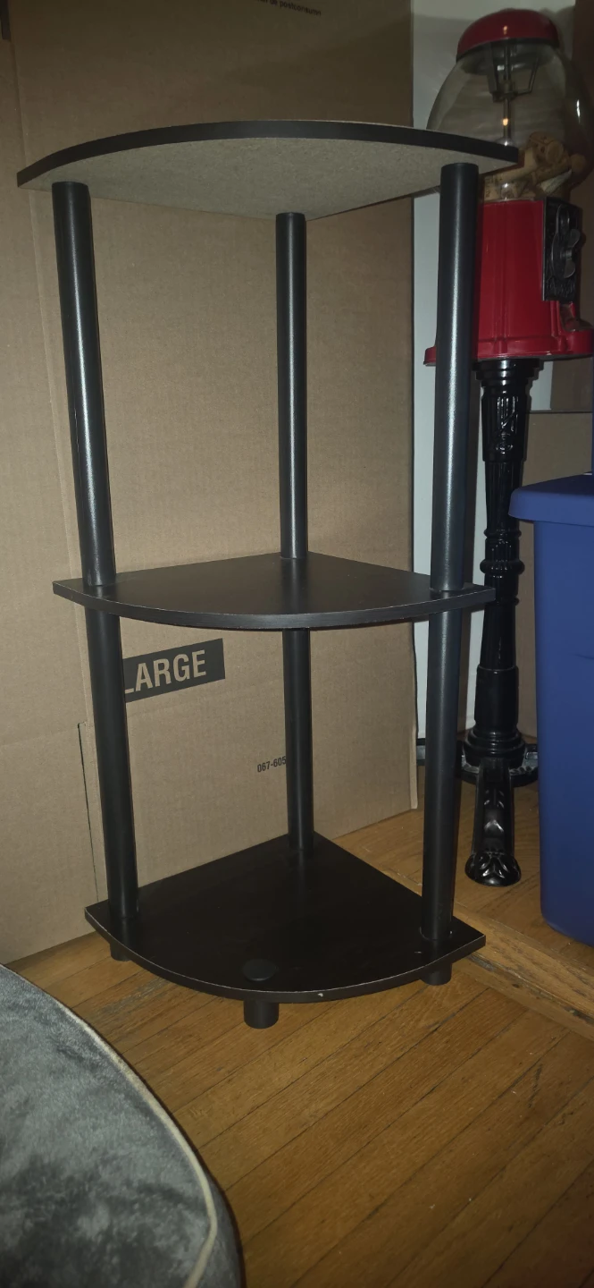 3-Tier Corner Shelf Unit Black