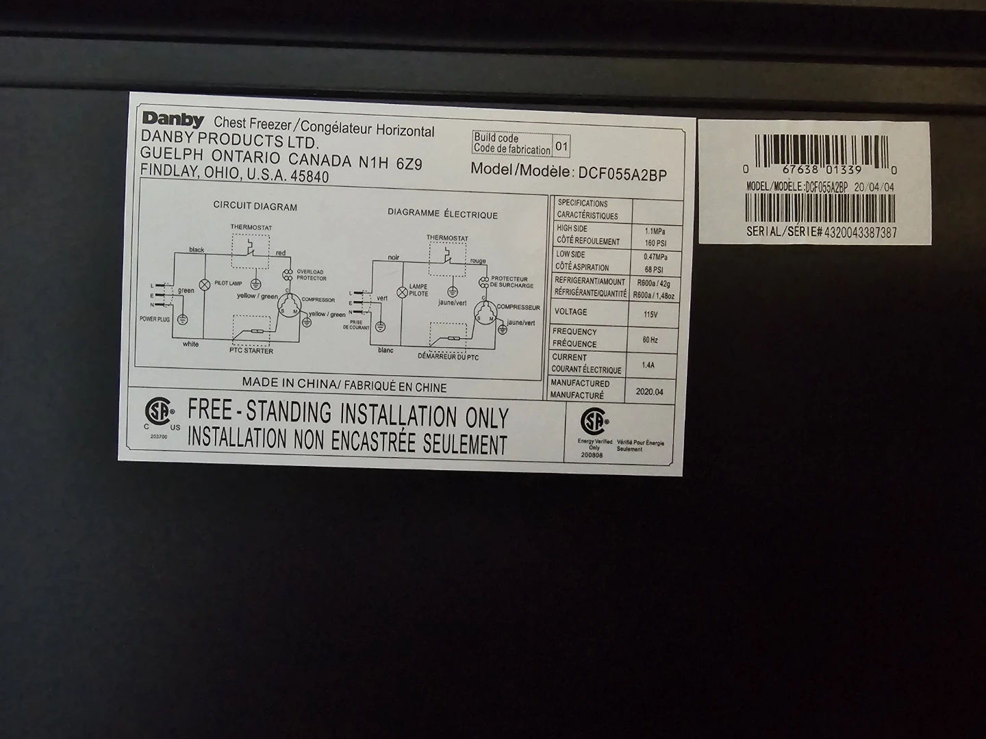 DANBY Chest Freezer 5.5 cu ft (Black) - photo 4