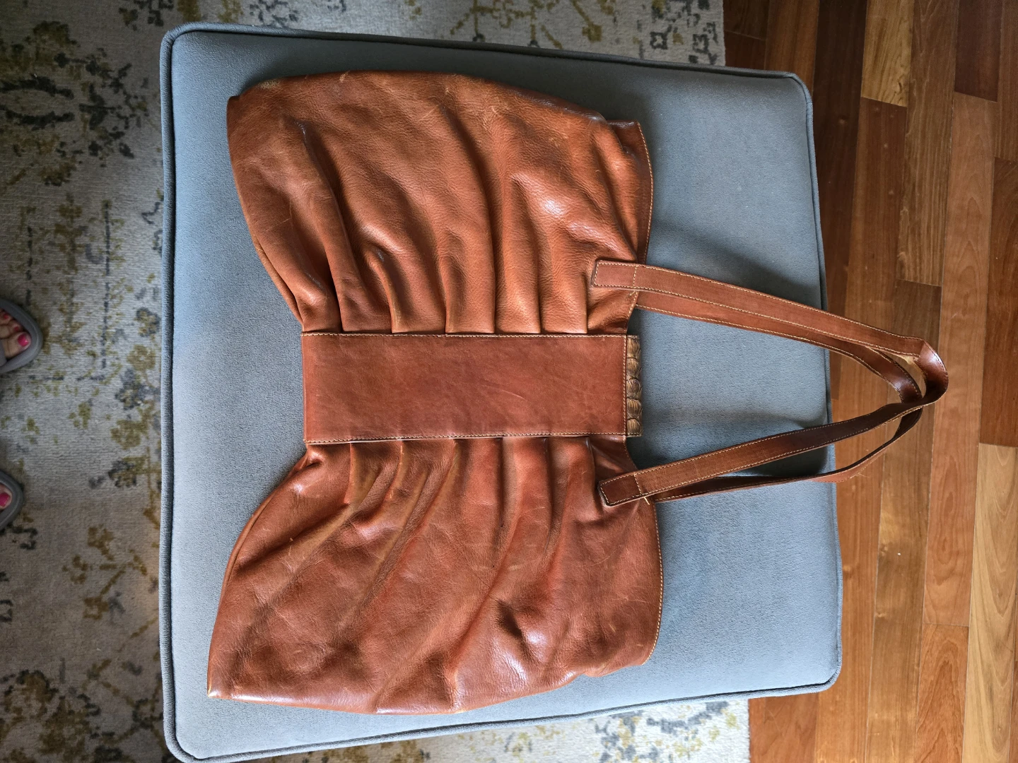 Furla Brown Leather Shoulder Bag Vintage Snakeskin Clasp - photo 3