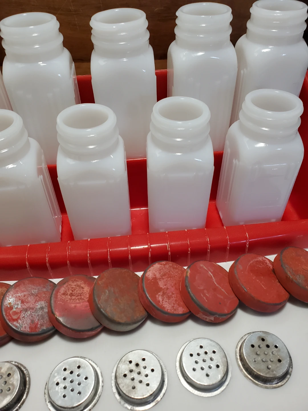 Vintage Milk Glass Spice Jars Set - photo 2