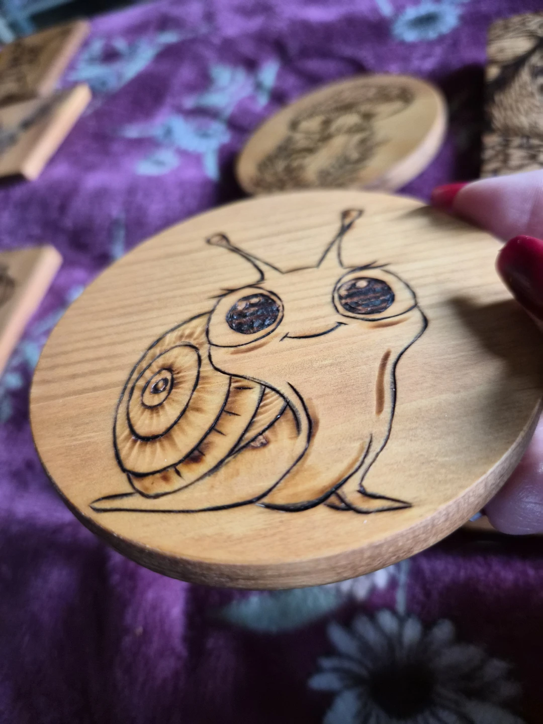 Set of 4 Wood Burned Coasters - photo 3