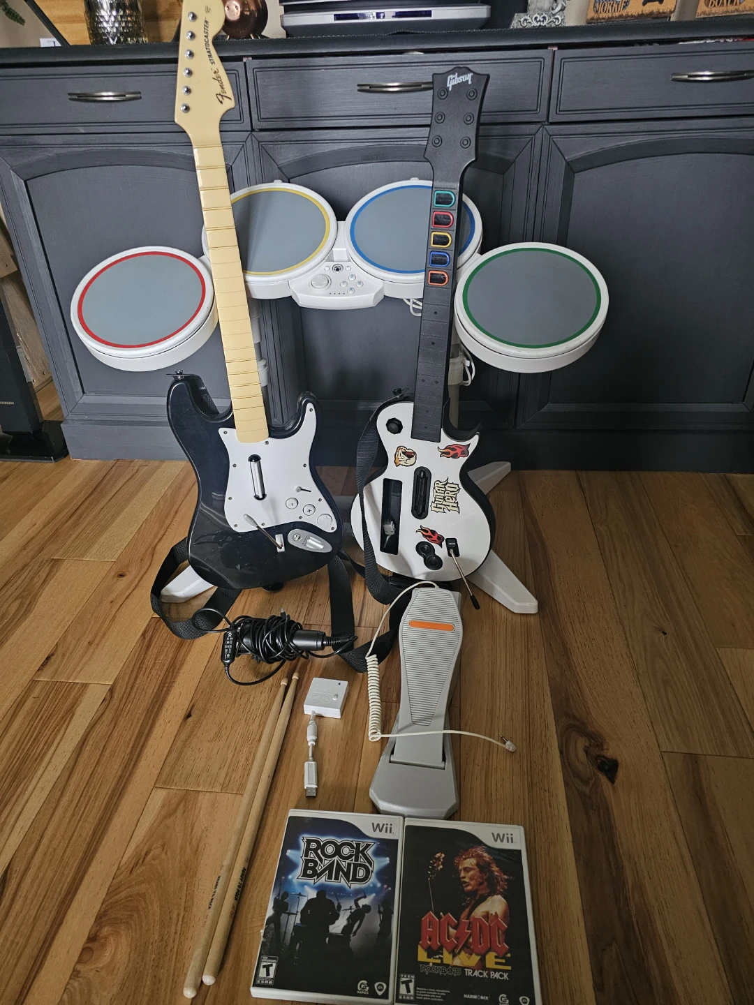 Nintendo Wii Rock Band and Guitar Hero Bundle