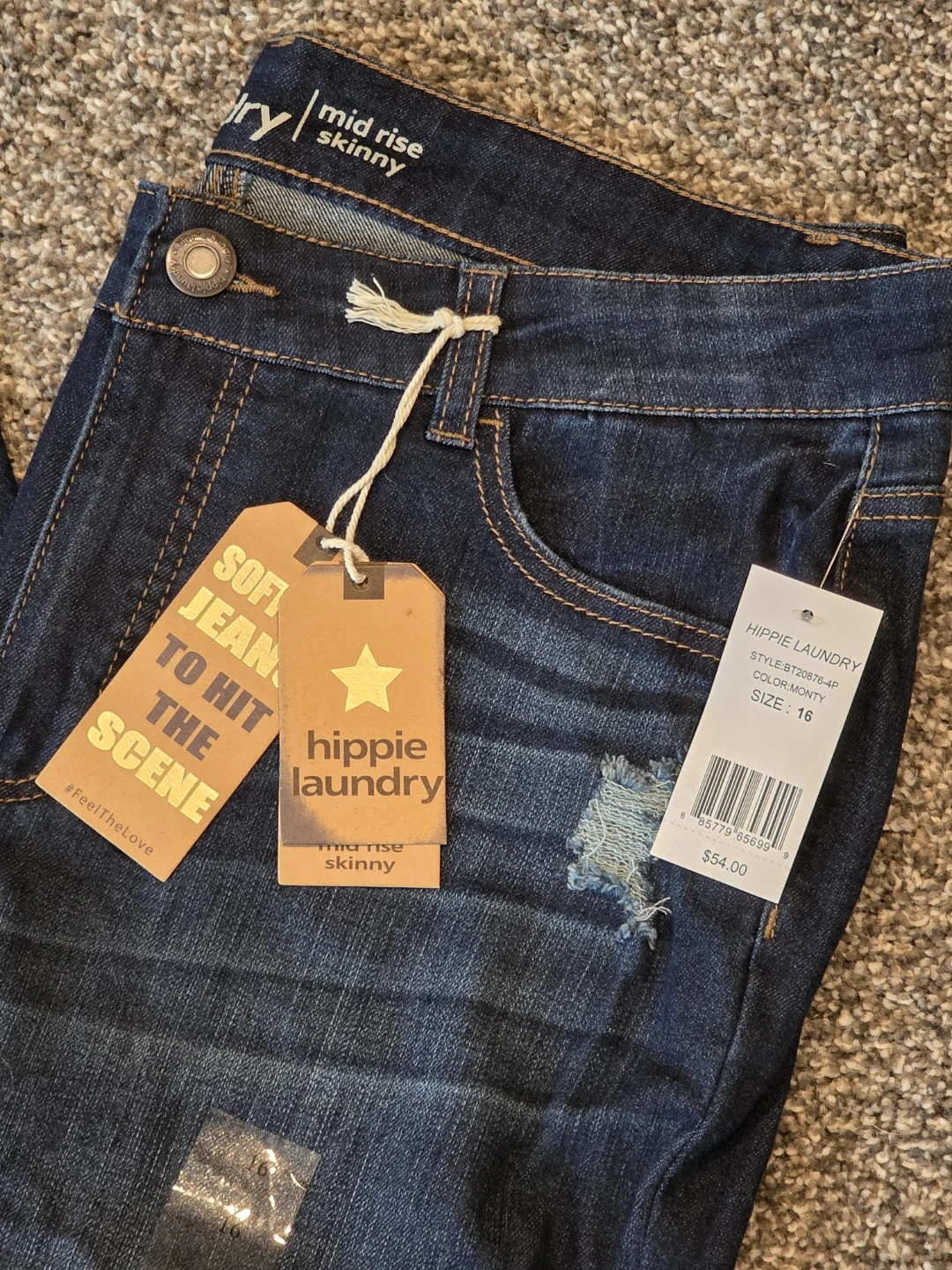 Hippie Laundry Mid Rise Skinny Jeans Size 16 - photo 2