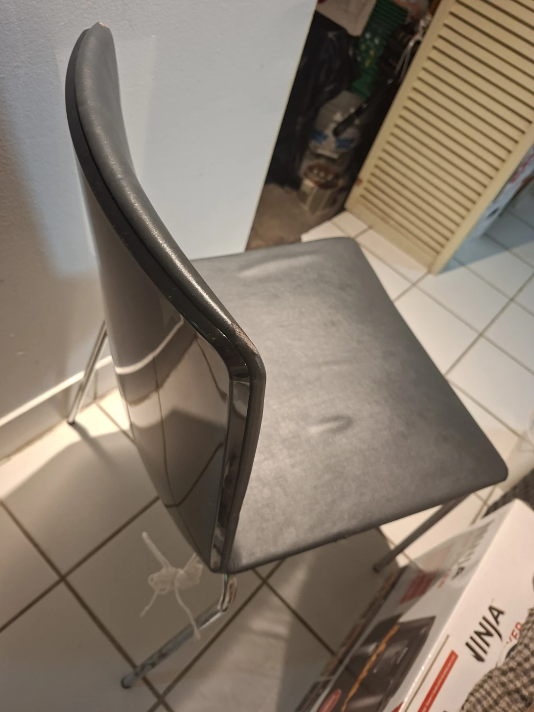 Grey Faux Leather Dining Chair - photo 2