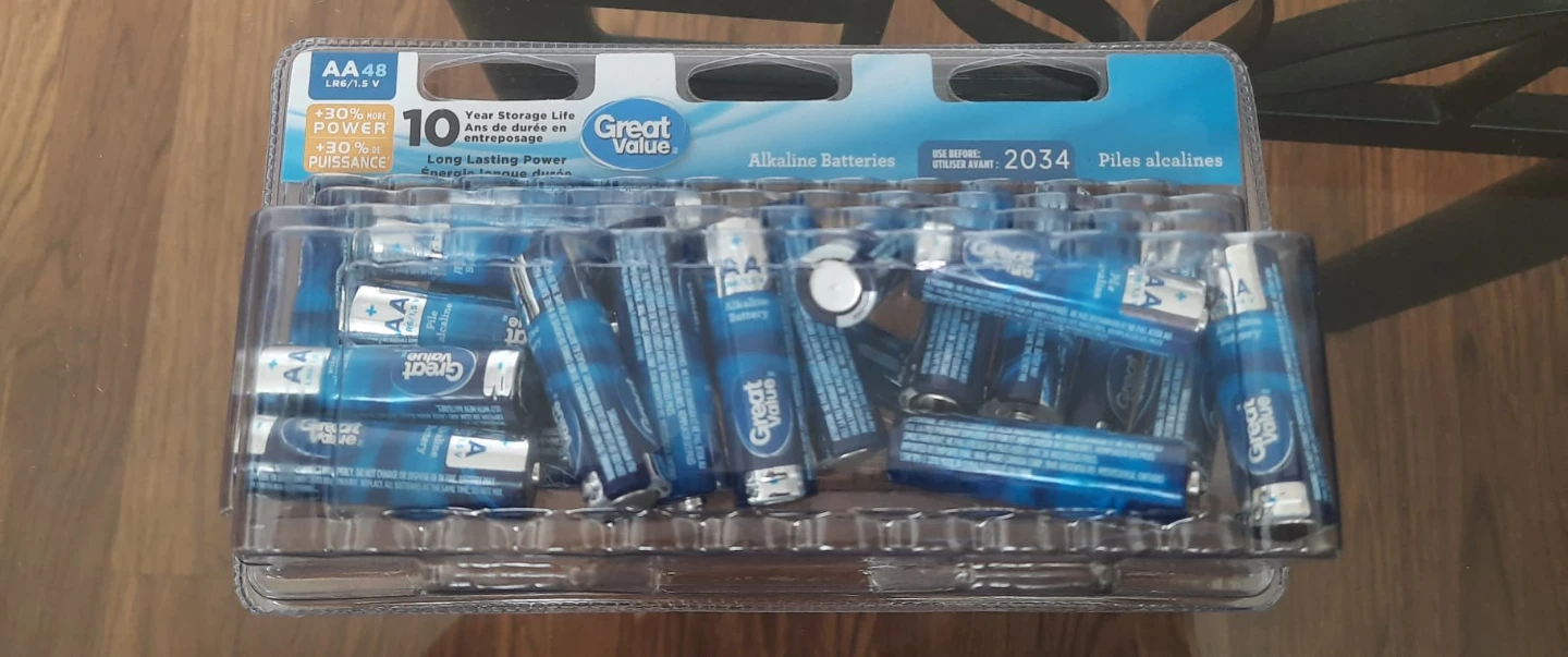Great Value AA Alkaline Batteries 15  pcs