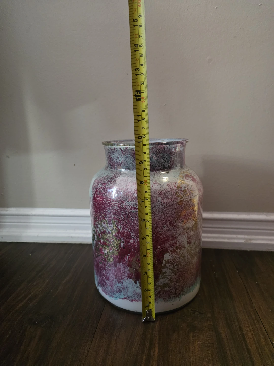 Elegant Modern Glass Vase with Gold Foil & Marble Effect - photo 5