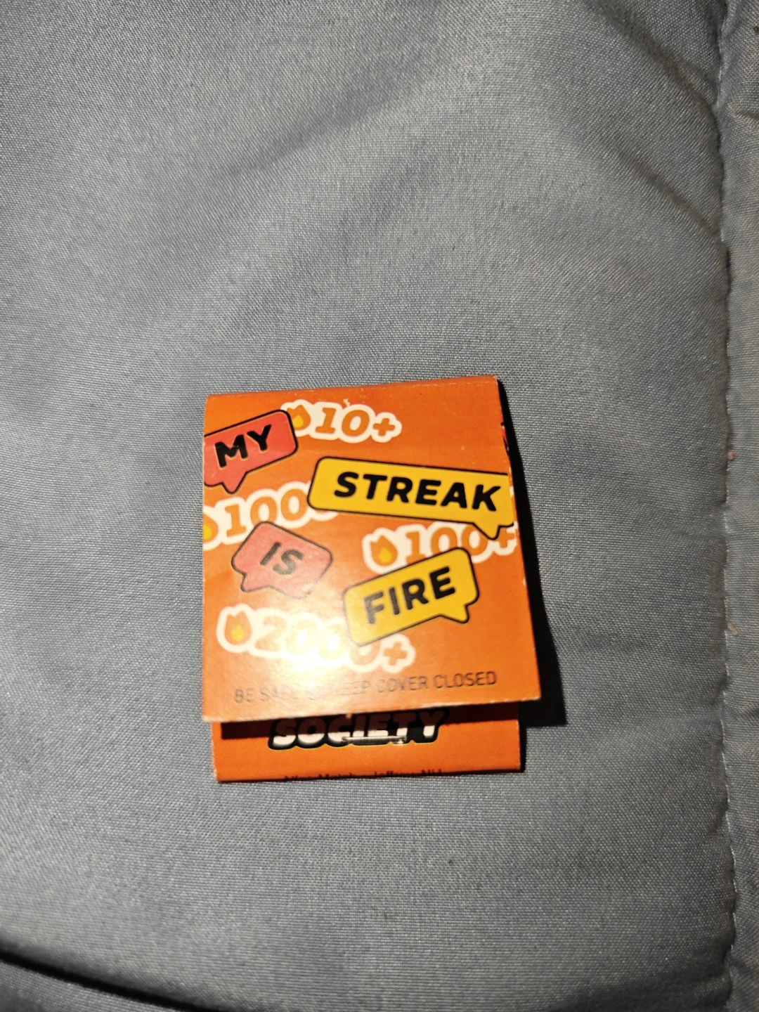 Streak Society branded matchbook