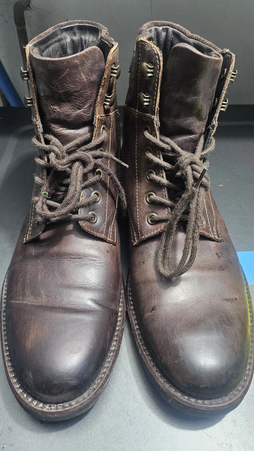 Dark Brown Leather Lace-Up Boots