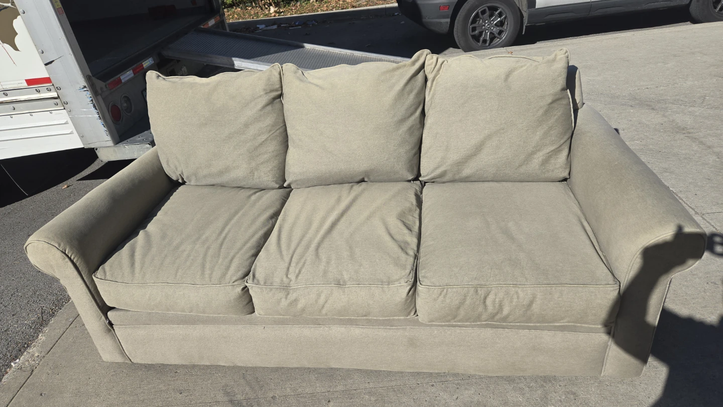 Beige Three-Seater Sofa - photo 4