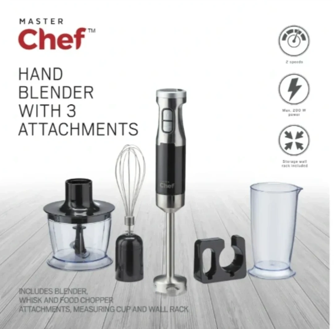 Master Chef Hand Blender 3-Attachment Set
