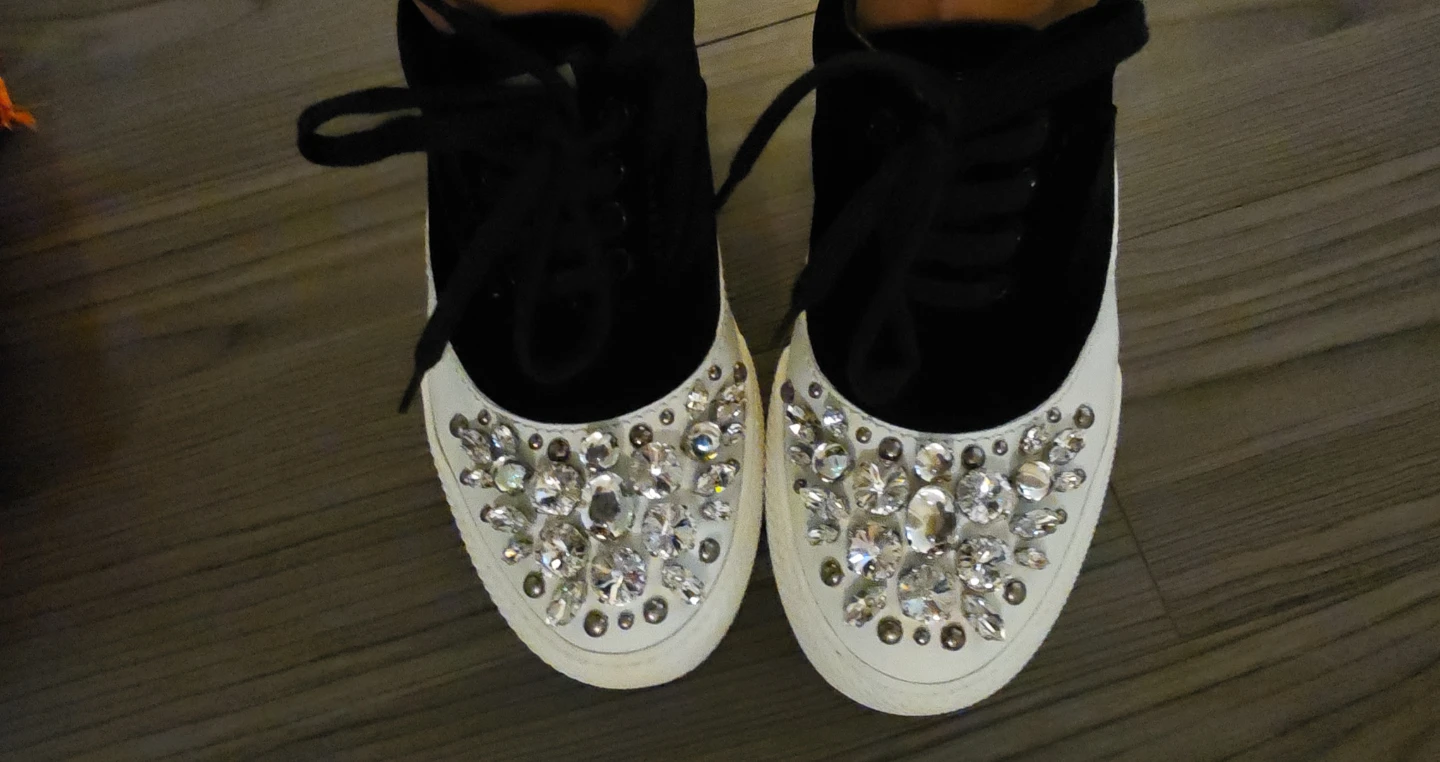 Miu Miu Crystal Embellished Platform Sneakers - photo 4