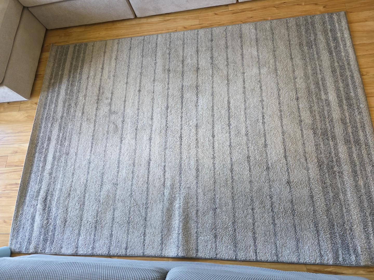 Grey Striped Area Rug
