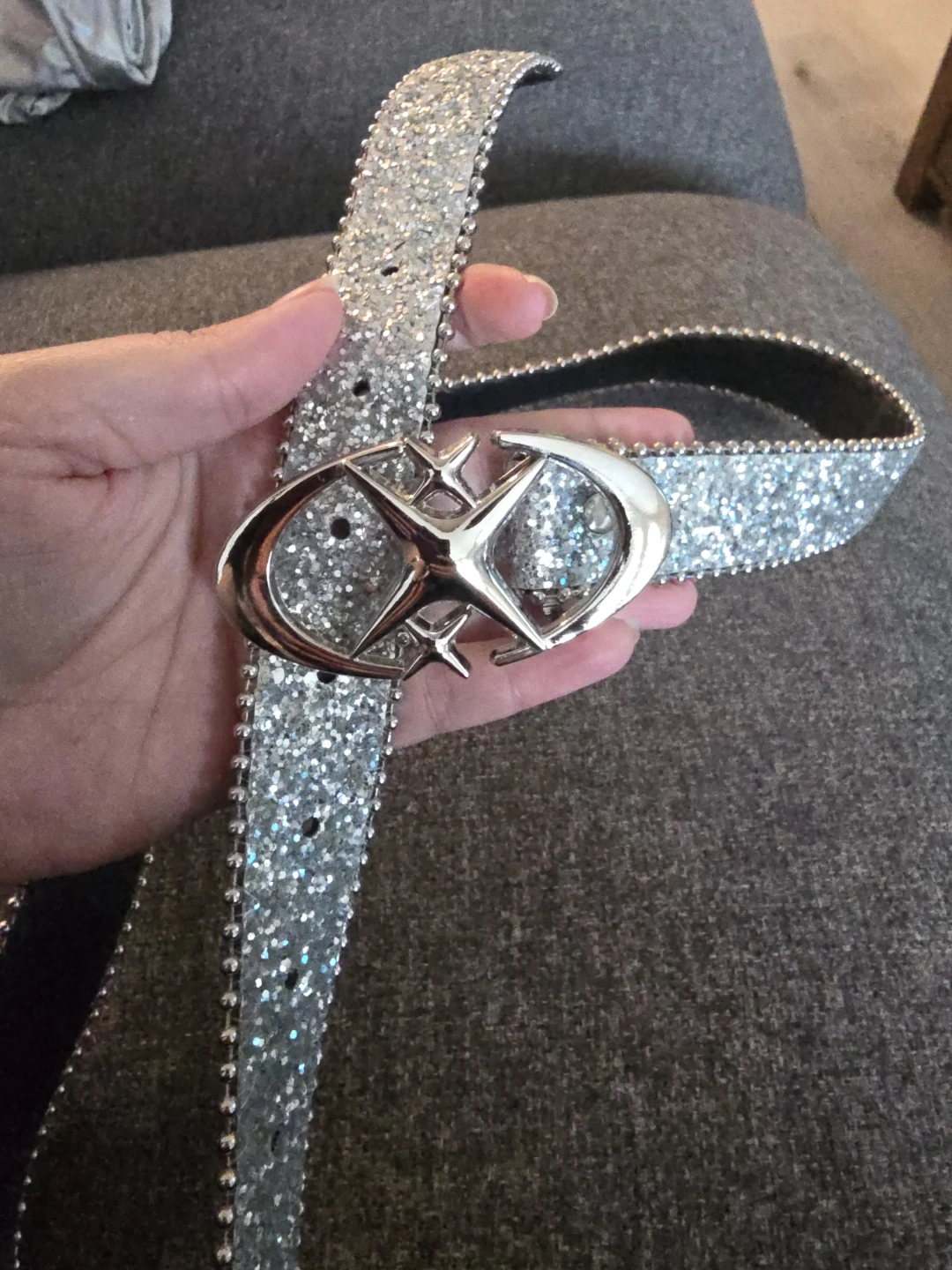 Silver Glitter Belt with Star Buckle - photo 2