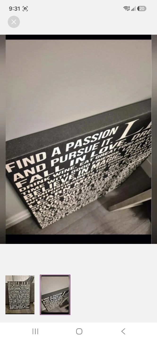 Inspirational 'LIFE' Wall Art Sign - Modern Canvas Decor Art - photo 2
