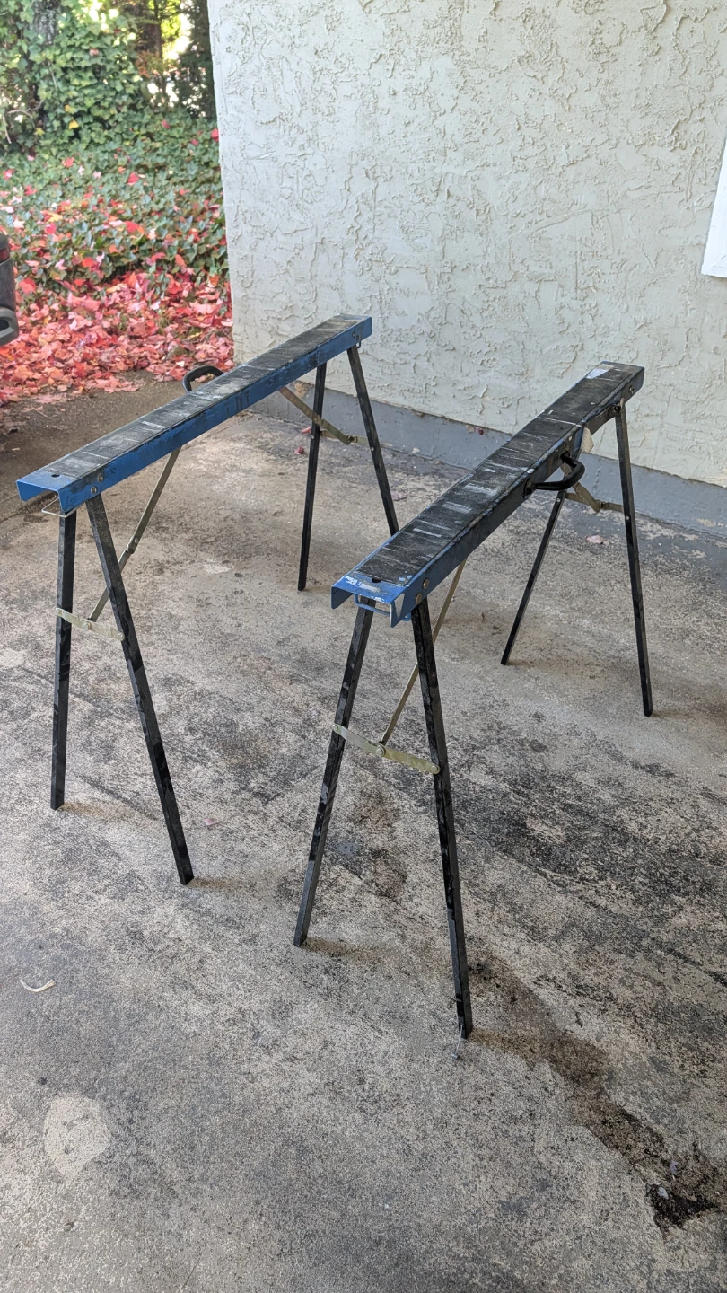 Pair of Folding Metal Sawhorses