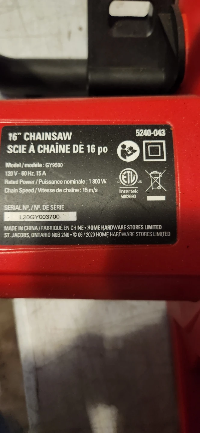 Benchmark 16 inch Electric Chainsaw - photo 3