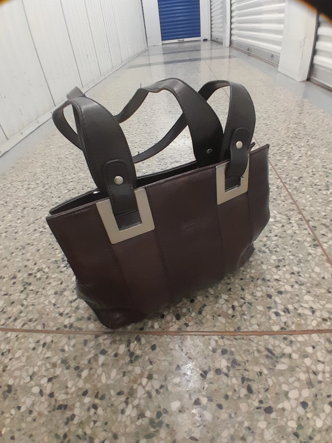Dark Brown Leather Handbag Original BACI Italy
