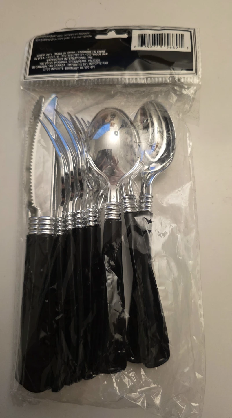 Caterer's Corner Silver Plastic Cutlery 12 Piece Set